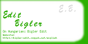 edit bigler business card